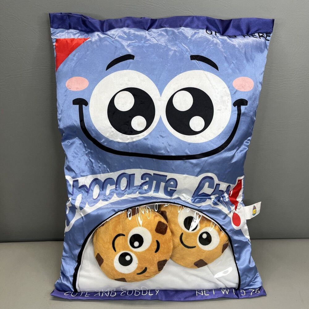 Good Stuff Chocolate Chip Removable Cookies Plush Silky Large Pillow 20x14